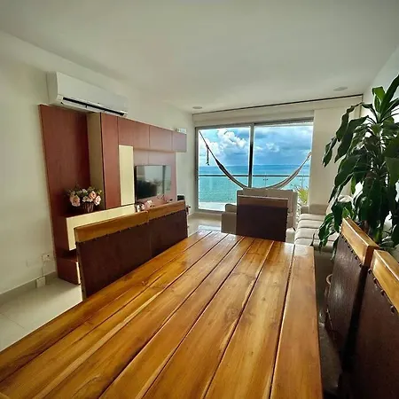 Apto Moderno Frente Al Mar Hermosas Vistas- A 7 Minutos Del Centro Historico Y Del Aeropuerto Internacional Apartamento